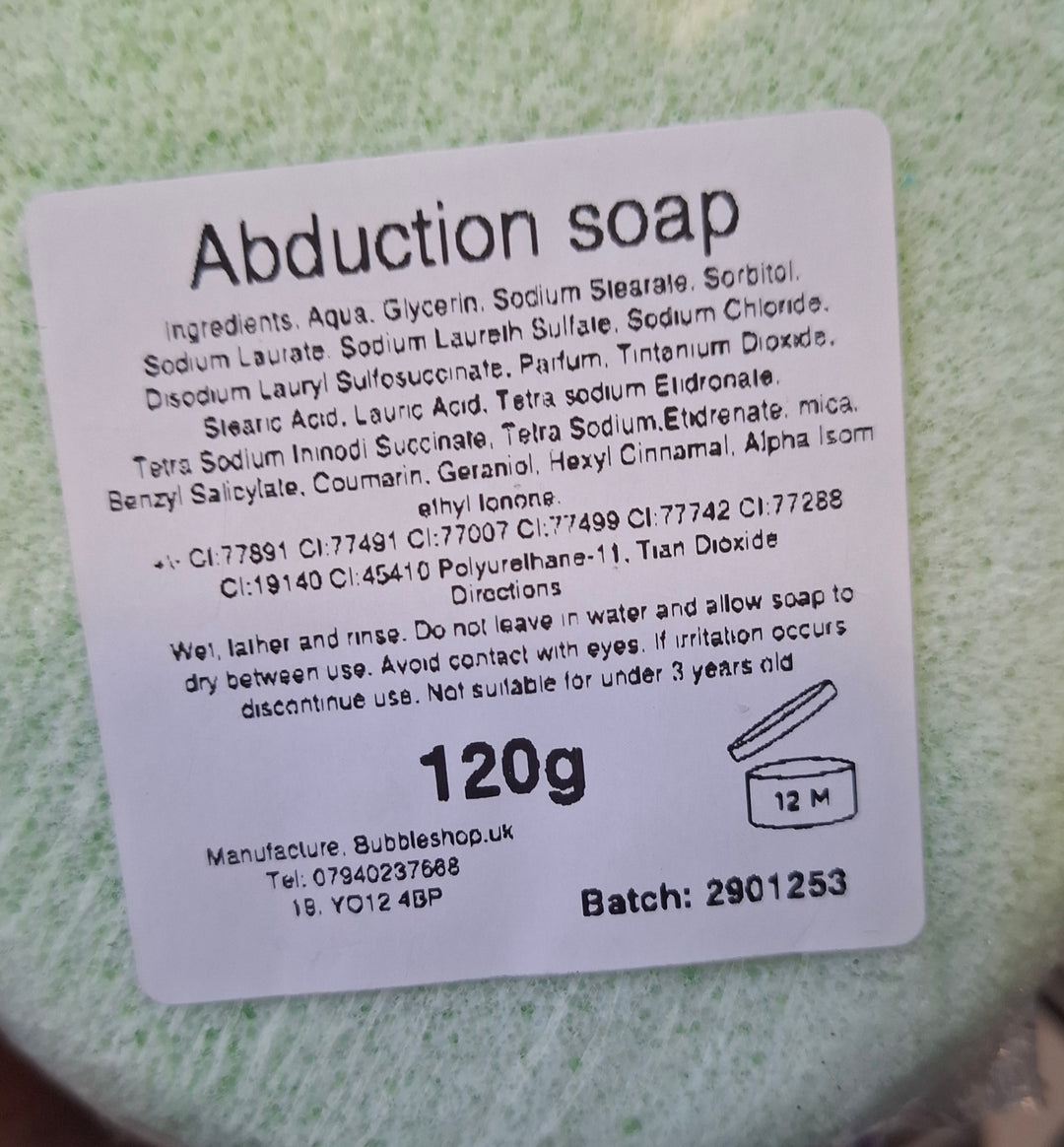 abduction soap sponge ingredients label g