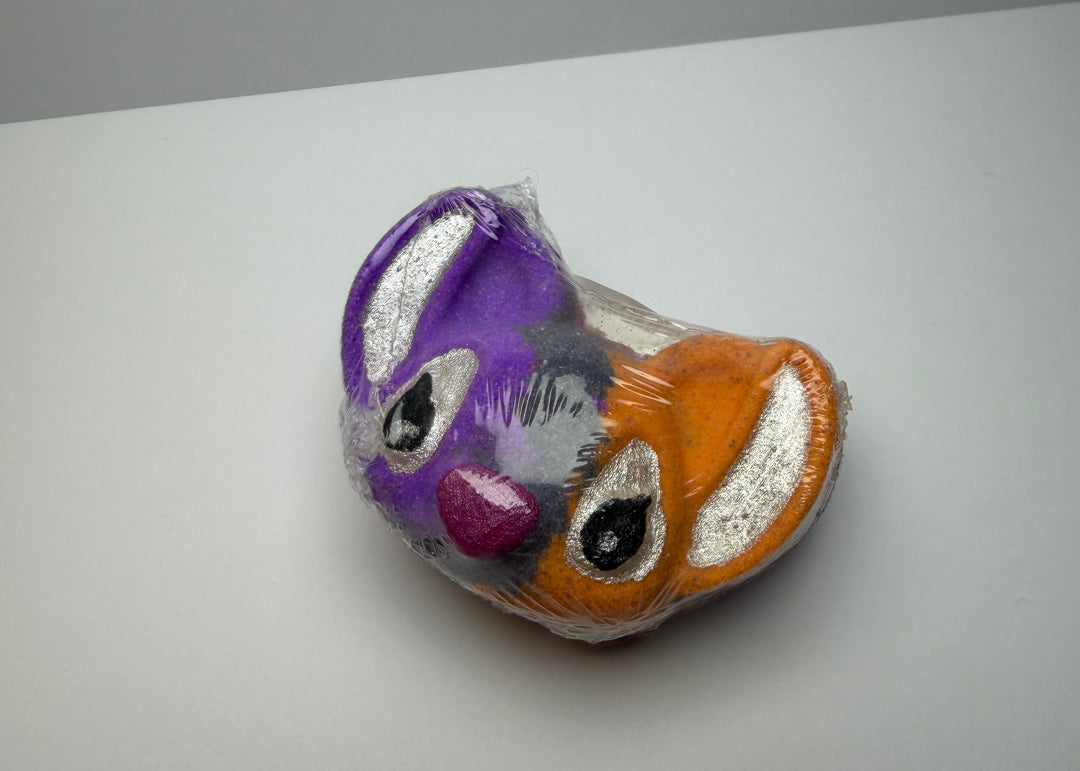 stitch inspired bath bomb by BubbleShop with bright colours and fun playful design