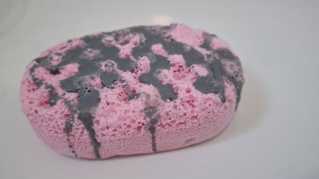 Black opium fragranced soap sponge by Bublleshop with rich sweet perfume scent 