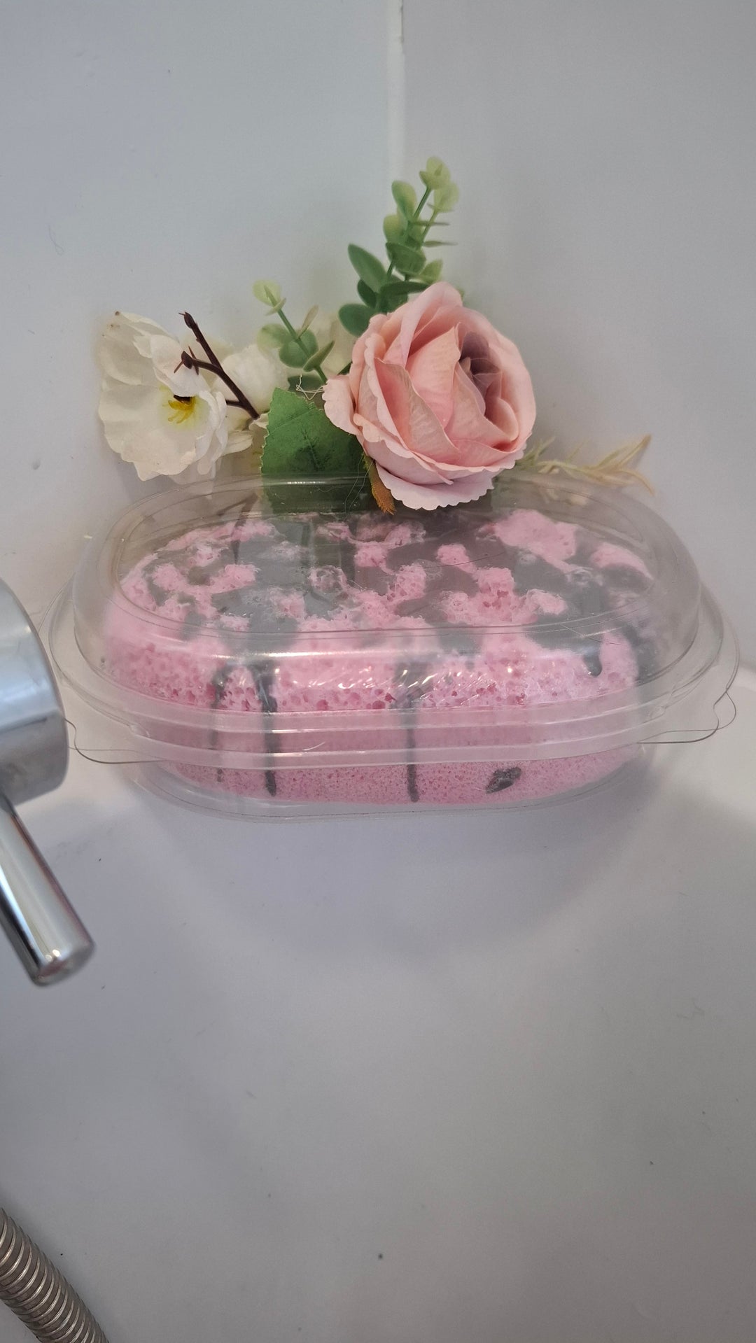 Black opium fragrance soap sponge by BubbleShop with sweet rich perfume scent