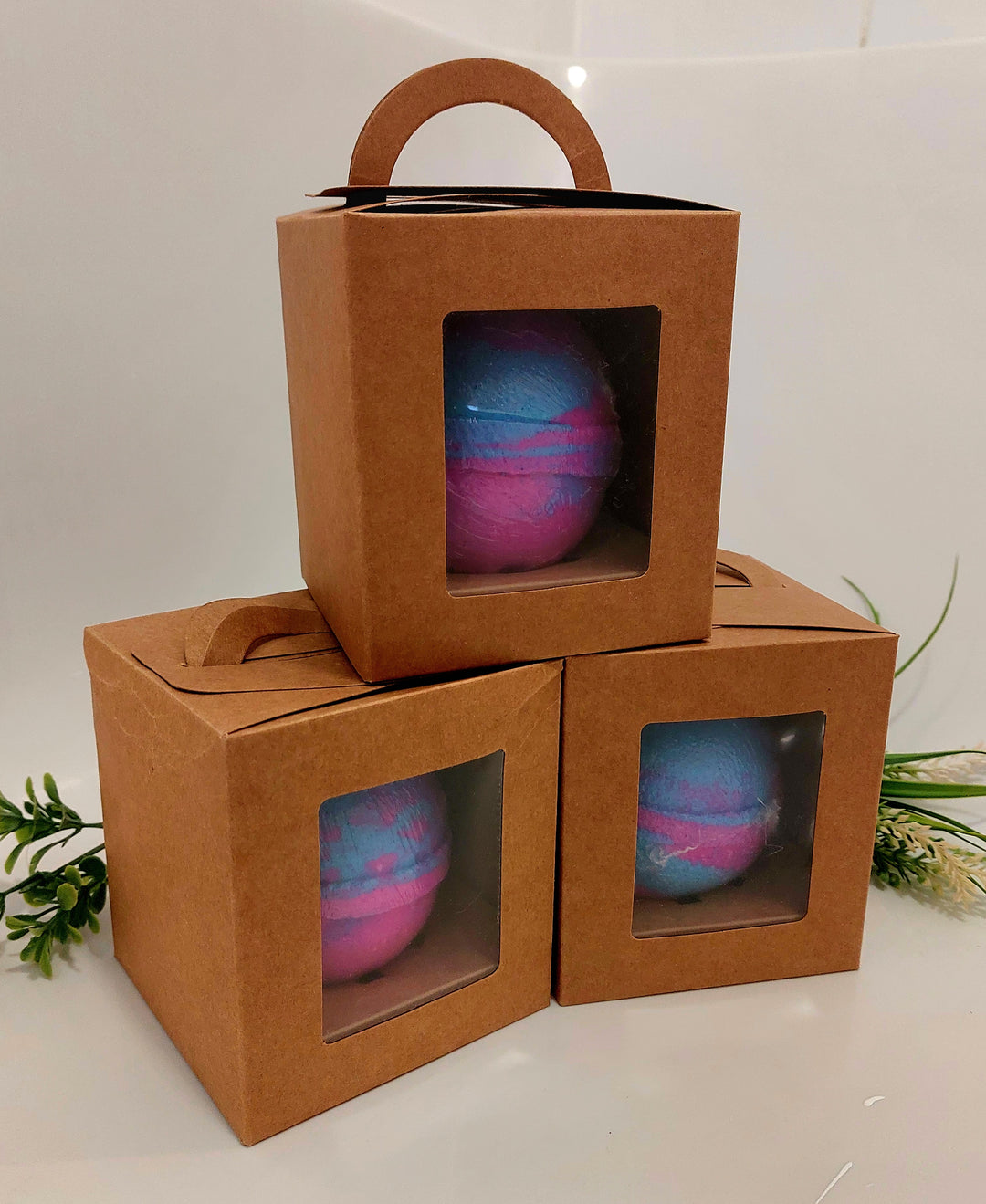 3 gift  boxes of bath bombs in pink and blue in Bubblegum by BubbleShop