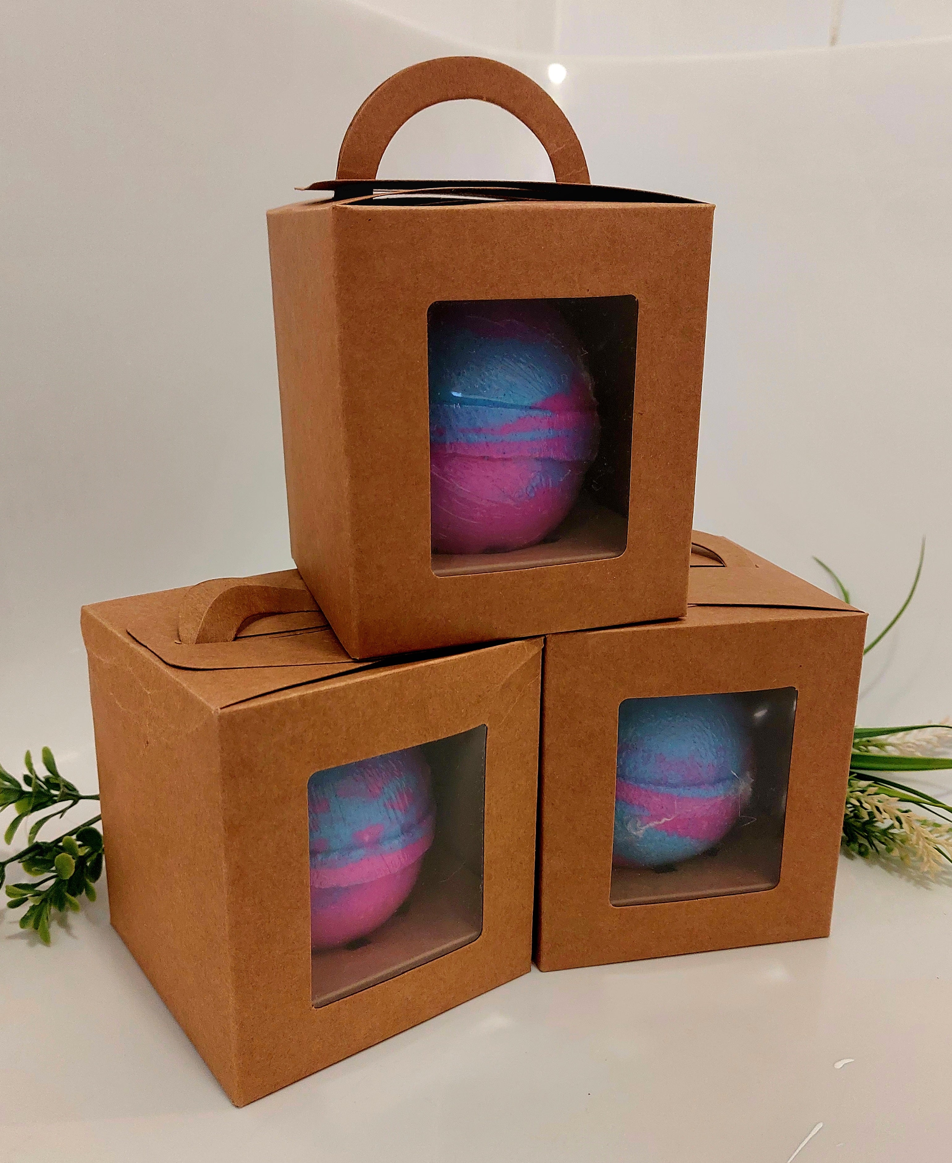 3 gift  boxes of bath bombs in pink and blue in Bubblegum by BubbleShop