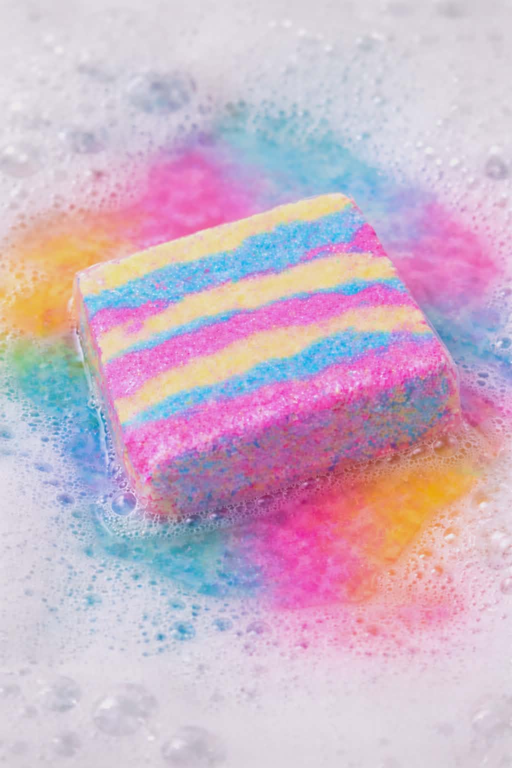 baby powder bath bomb rock colourful  fizzy handmade bath bomb BubbleShop uk