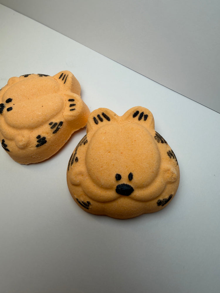 2 orange cat bath bombs white back ground  garfield by BubbleShop