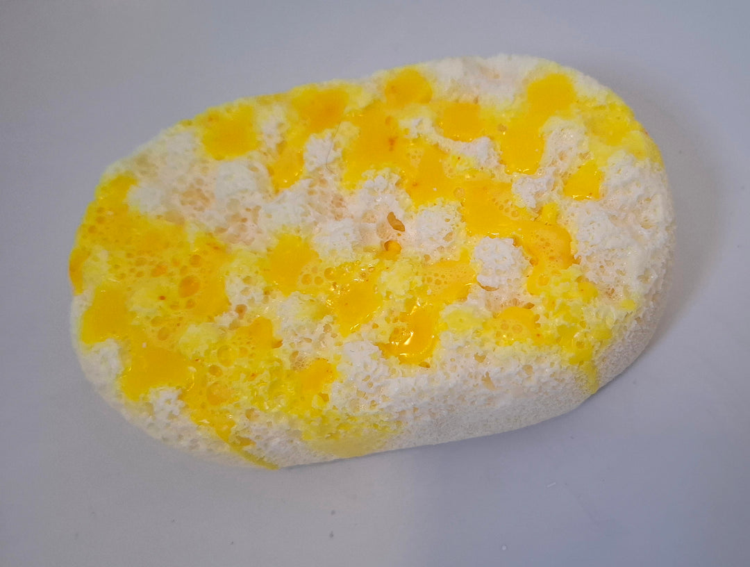 Daisy inspired fragrance soap sponge with fresh floral scent 