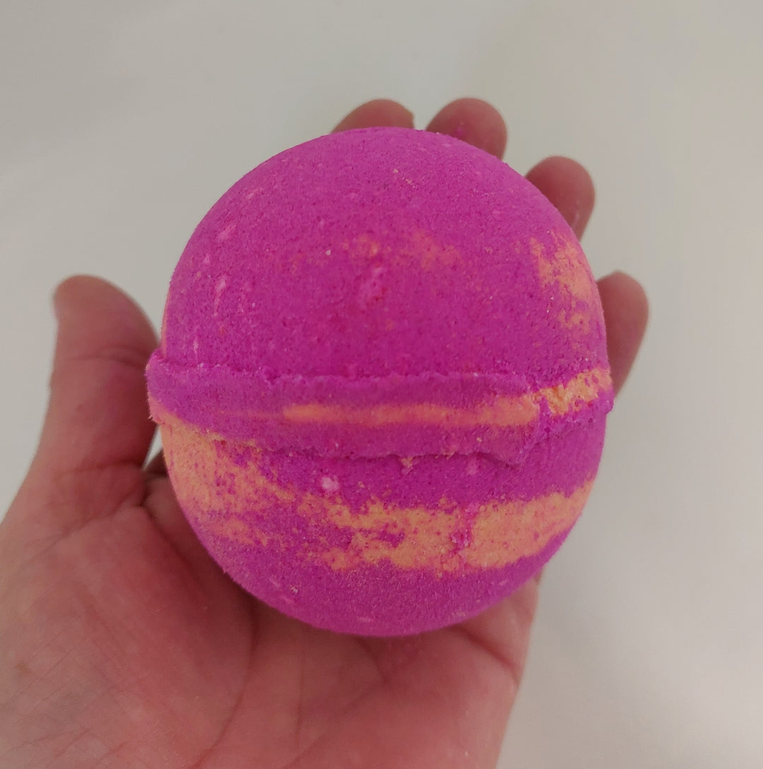 pink and orange bath bomb fantasy inspired  by Bubbleshop 