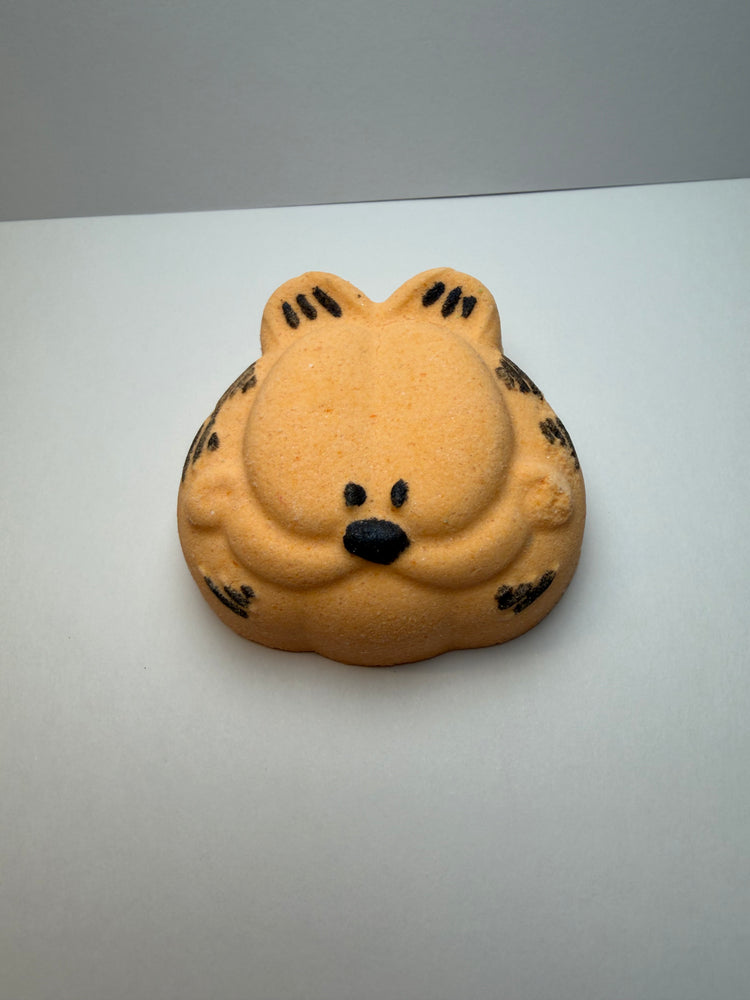 orange shaped bath bomb white back ground Garfield themed a fun playful  by  BubbleShop