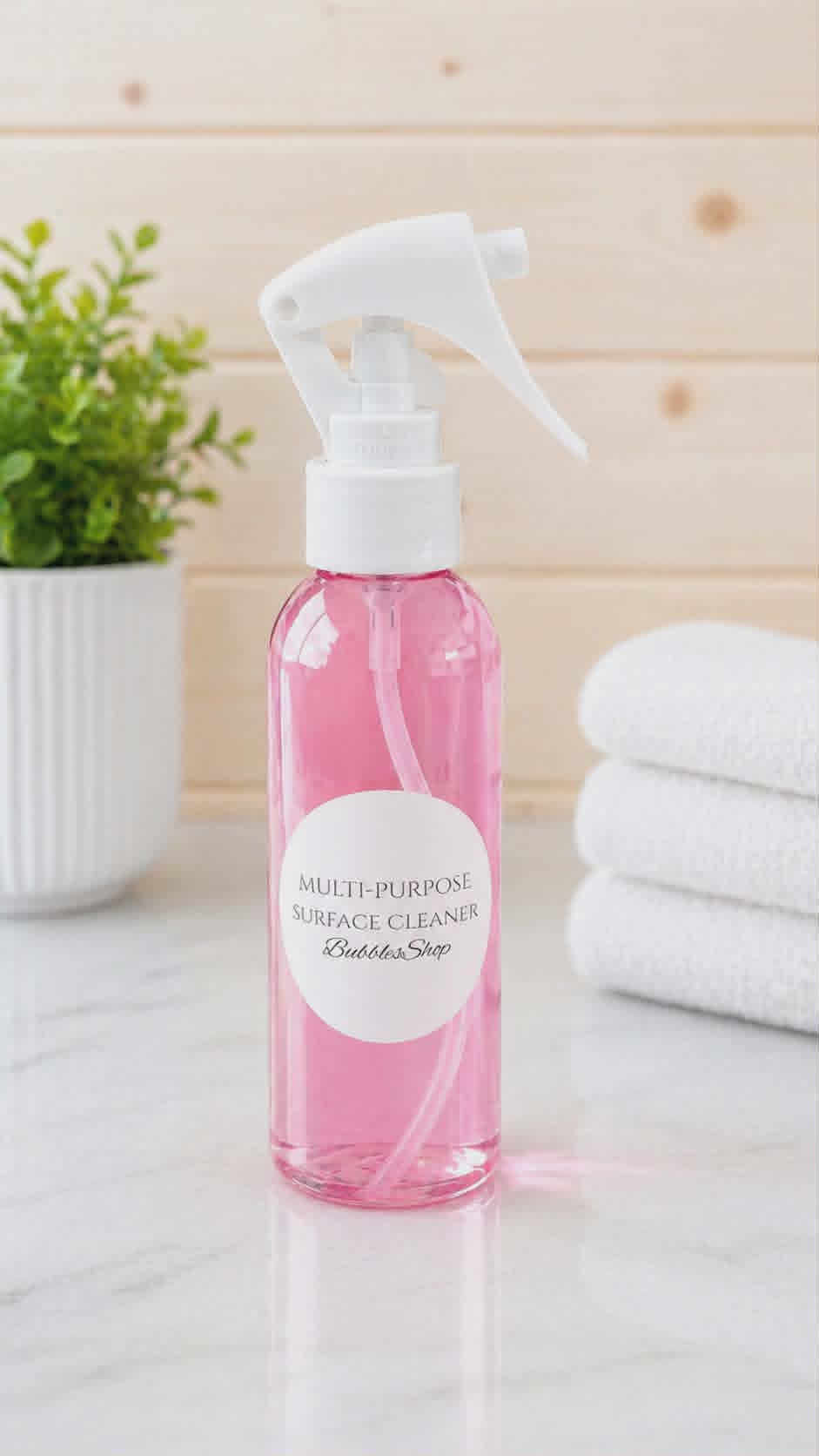 Hibiscus and coconut water surface cleaner spray by BubbleShop tropical scented multi surface cleaning spray for home picture of surface cleaner on a bathroom sink
